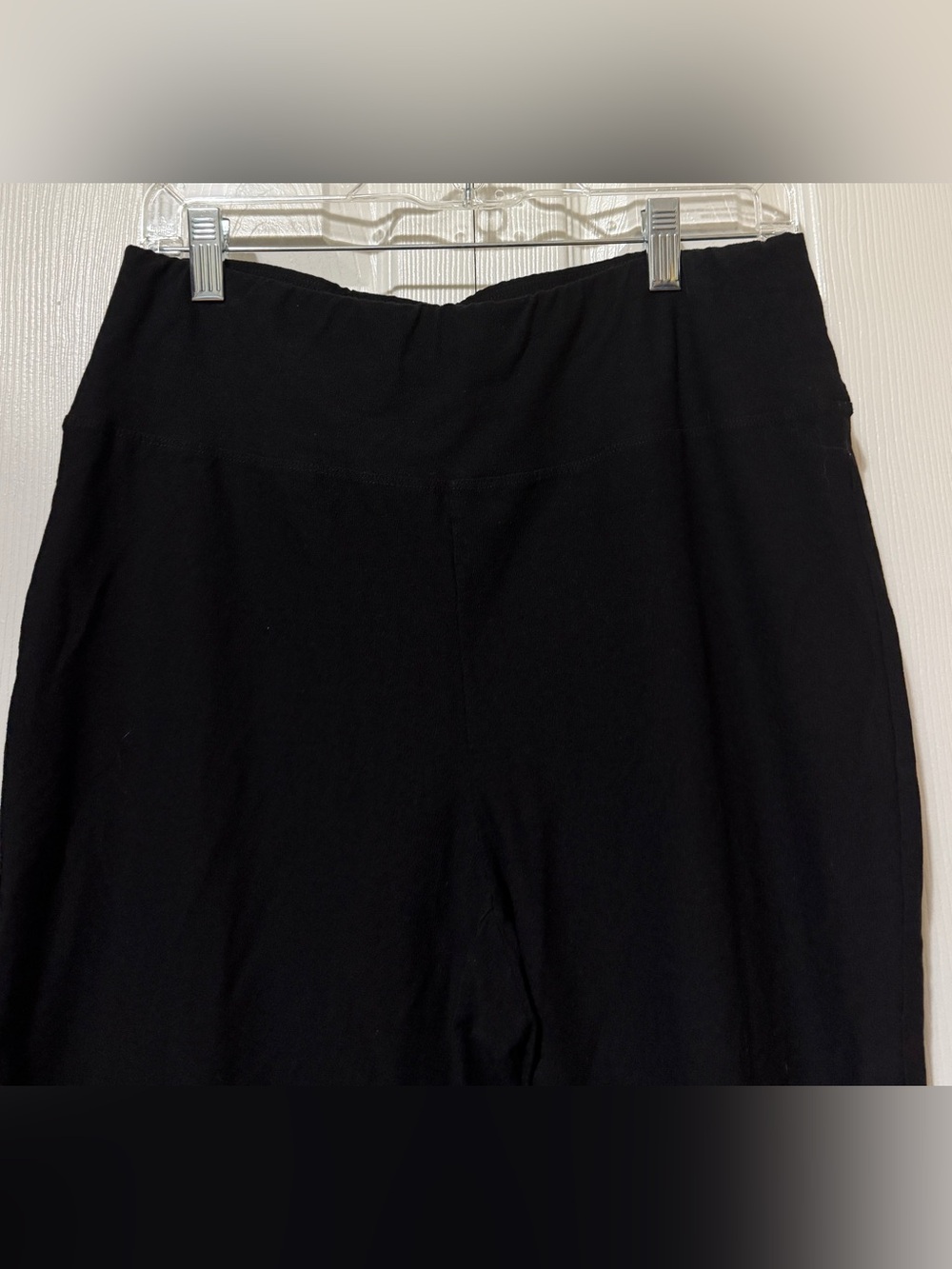 Eileen Fisher Black Tencel Cropped Pull-On Tapered Pants Women's Size Large - Picture 2 of 8
